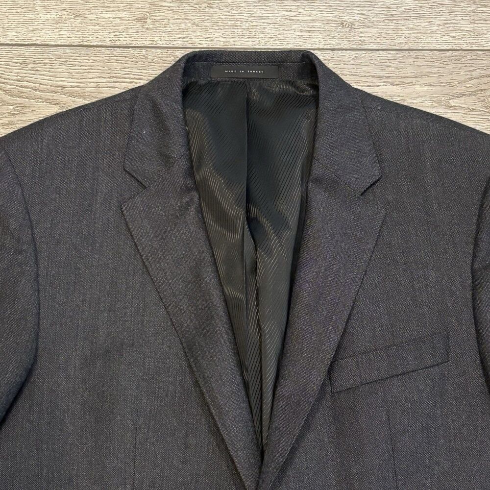 Hugo Boss The Jam75 Flat Front Charcoal Grey Suit Trim Mens 38R‎